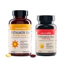 ויטמין D3 2000io 360 Count ו- ויטמין B12 1000mcg 60 Softgels עבור אנרגיה, תמיכה חיסונית ותפקוד שרירים בריא