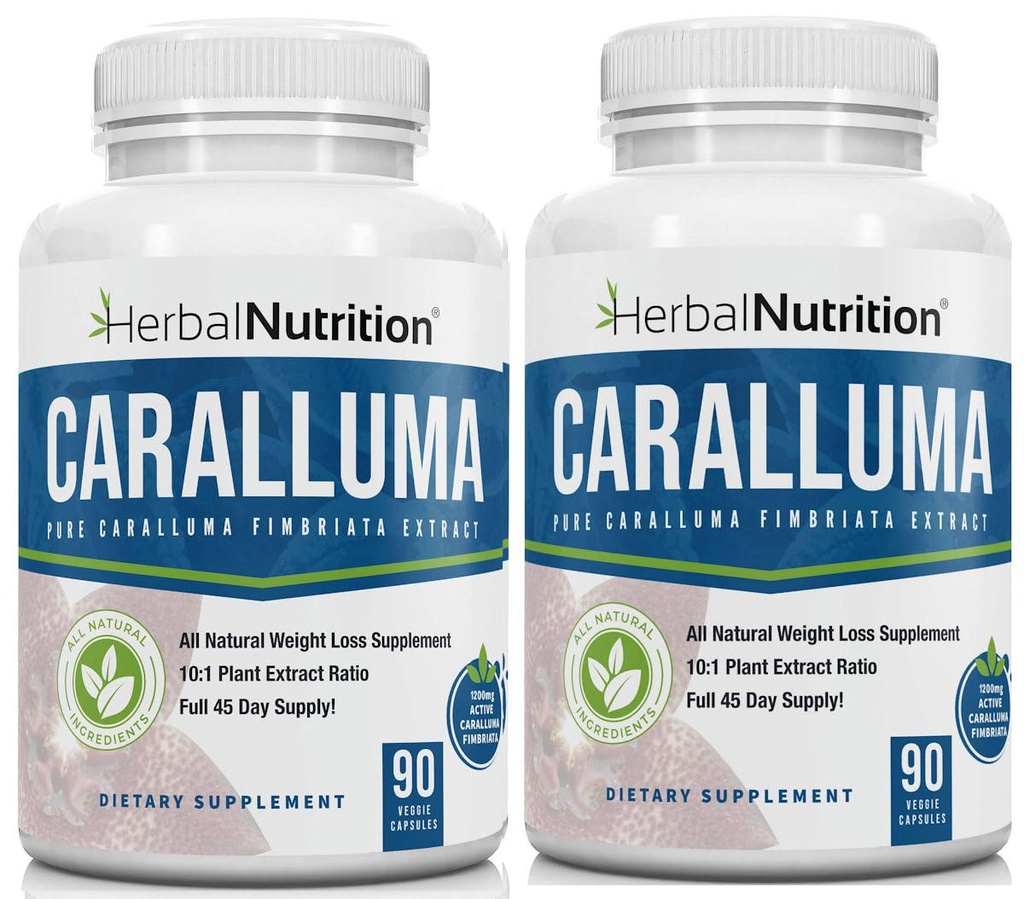 Herbal Nutrition Caralluma Fimbriata 180 קפסולות 2 בקבוק Pack כוח מקסימלי 10:1 לחלץ Ratio 1200 מ"ג All-Natural Diet, Energy, Endurance and Weight Management