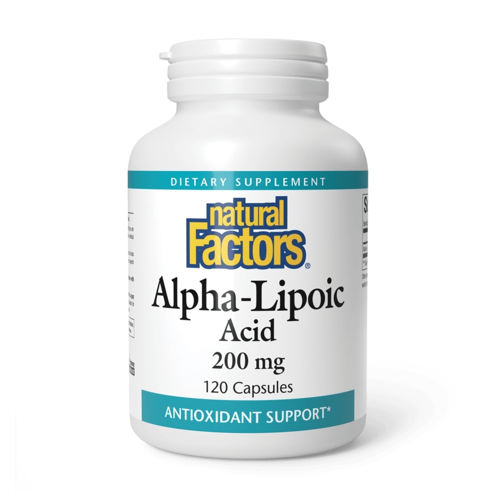 גורמים טבעיים Alpha-Lipoic Acid 200 מ"ג, תמיכה אנטי-חמצן, 120 קפסולות