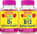 ובכן, ויטמין D3 ילדים + ויטמין B12 ילדים, חניכיים בונדלה - גדול Tasting, ויטמין תוסף, Gluten Free, GMO חינם, Chewable Gummymymy