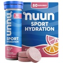 Nuun Sportlyte Tablet עם Magnesium, Calcium, Potassium, Chloride & Sodium, Gluten Free & Vegan, Citrus פירות, 8 Pack (80 משרתים Total)