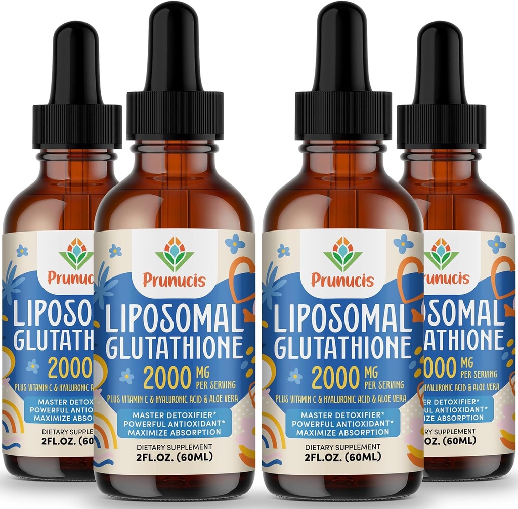 2000MG Liposomal Glutathione נוזל, 98% Absorption, Active Form L-Glutathione תוסף, טבעוני ידידותי, תרכובת אנטי-חמצן עוצמתית עבור Immune System, Aging Defense, Detox,8 FL.OZ