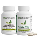 BOptim Magnesium Break Through 4.0, (30 קפסולות) & MassZymes 4.0, (120 קפסולות) - שינה טבעית, מוח ותמיכה בבריאות העיכול