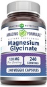 פורמולות מדהימות Magnesium (Glycinate) 120 מ"ג תוספת לשרת | Veggie כמוסות | עם Magnesium Glycinate | Non-GMO | Gluten Free (240 Count)