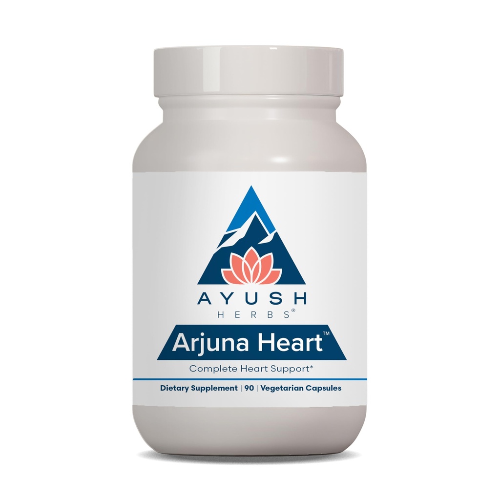 Ayush Herbs Arjuna Heart, Herbal Supplement for Heart Support, Heart-Protection קפסולות לגברים ונשים, 90 קפסולות צמחוניות