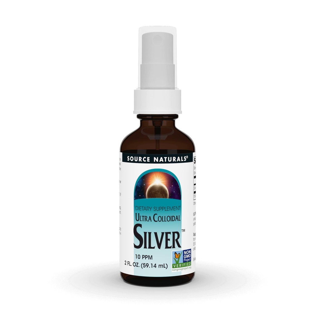מקור Naturals Ultra Colloidal Silver - תוספת נוזלית לתמיכה במערכת החיסון - 2 oz