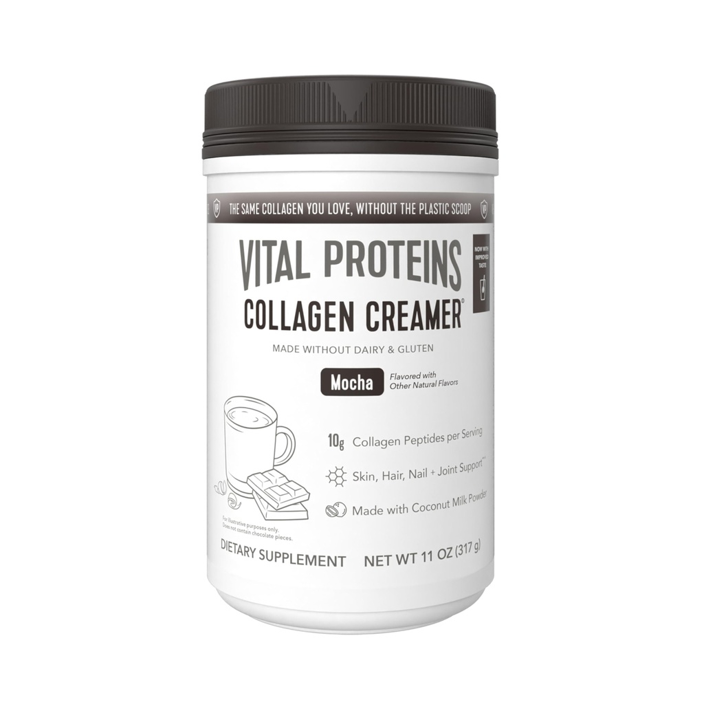 חלבון Vital Collagen Peptides אבקת - Mocha קפה Creamer לשיער, Skin & Nails תמיכה, 11.2 Oz