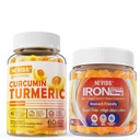 סוכר חינם Turmeric Curcumin מלא חניכיים 550 מ"ג למבוגרים,Vegan Ironmies תוספת עם ויטמין C