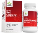 טרי טבעי HRG80 Red גינזנג כוח - Blood Circulation & Endurance תוסף - תוספת תזונתית עם ג'ינסנג & Zinc - תוספת צמחית לתמיכה באנרגיה - 48 קפסולות