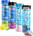 Nuunhydrtion Electrolyte Tablet - Dissolvable in Water, Complete Pack | 5 Essential Electrolytes for hydrotion | 1g Sugar Drink Mix | טבעוני, Non-GMO | 4 Pack (40 Totalשרתים)