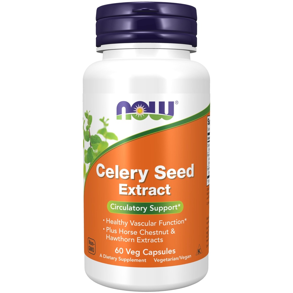 Now Foods Supplements, Celery Seed Extract, בתוספת סוס צ'סטגוז ו-Holdhorn Extracts, 60 ואג קפסולות