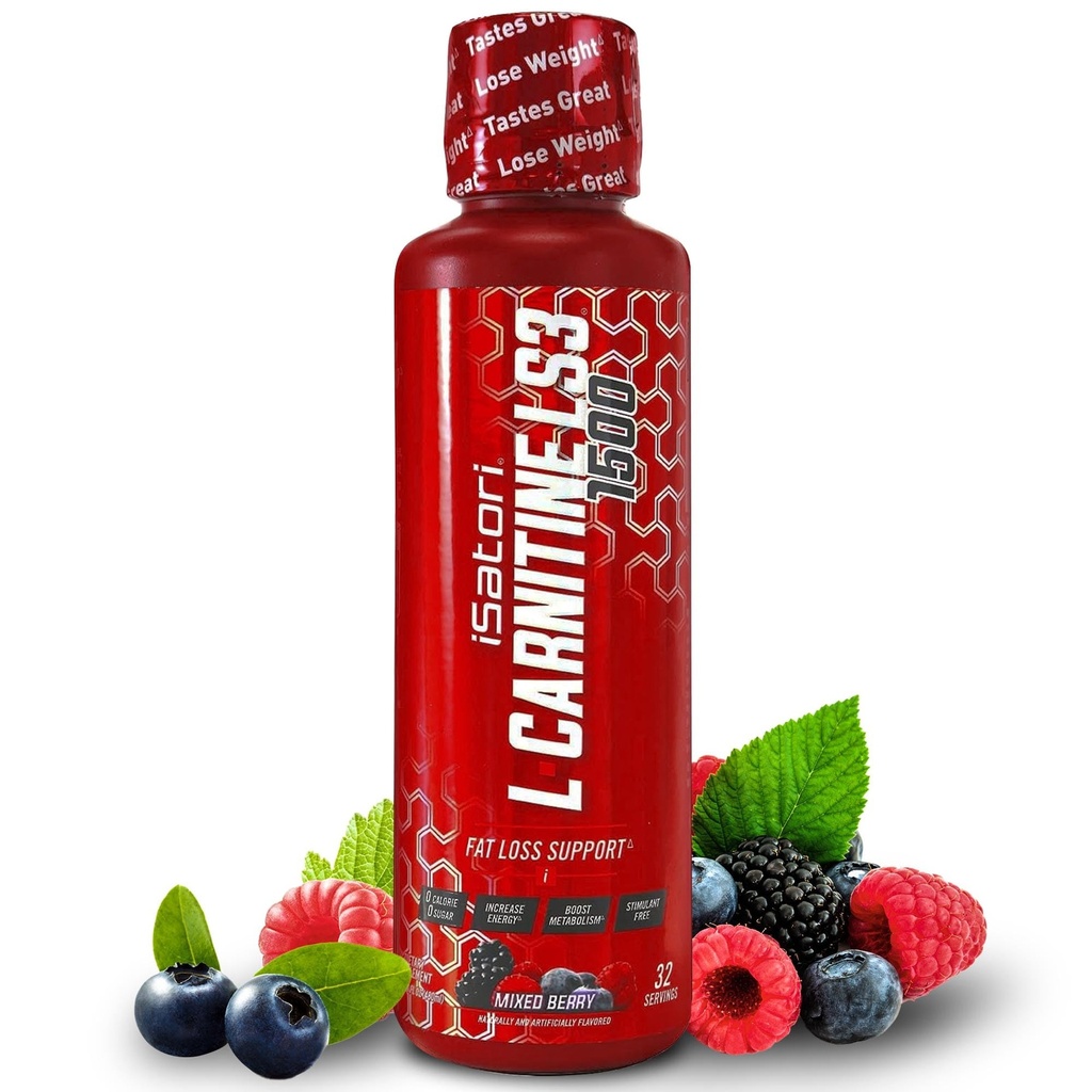 ISatori L-Carnitine LS3 1500, Triple-Blend נוזל L Carnitine תוסף, עם Acetyl & Tartrate, Stimulant Free, Low Calories, Sugar & Gluten חינם, Keto-Friendly, Bre Flavor (32 משרתים)