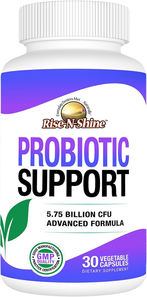 Rise-N-Shine Probiotics for Women and Men - 5.75 מיליארד CFU 7 סטרינס - 30 קפסולות