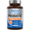 פרוביוטיקה 120 מיליארד CFU, Probiotics for Men & Women, Prebiotics + Digestive Enzymes, High Potency, 3in-1 שלם Probiotic, תמיכה תזונתית, 30 Caps