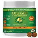 Ocu-GLO Cat & Dog בכיר תוספת לתמיכה בעין - תוספי ראייה Chewable תוספי מזון עבור חיות גדולות וקטנות טיפול עם Lutein, אומגה 3 חומצות שומן, Grape Seed לחלץ &oxidants