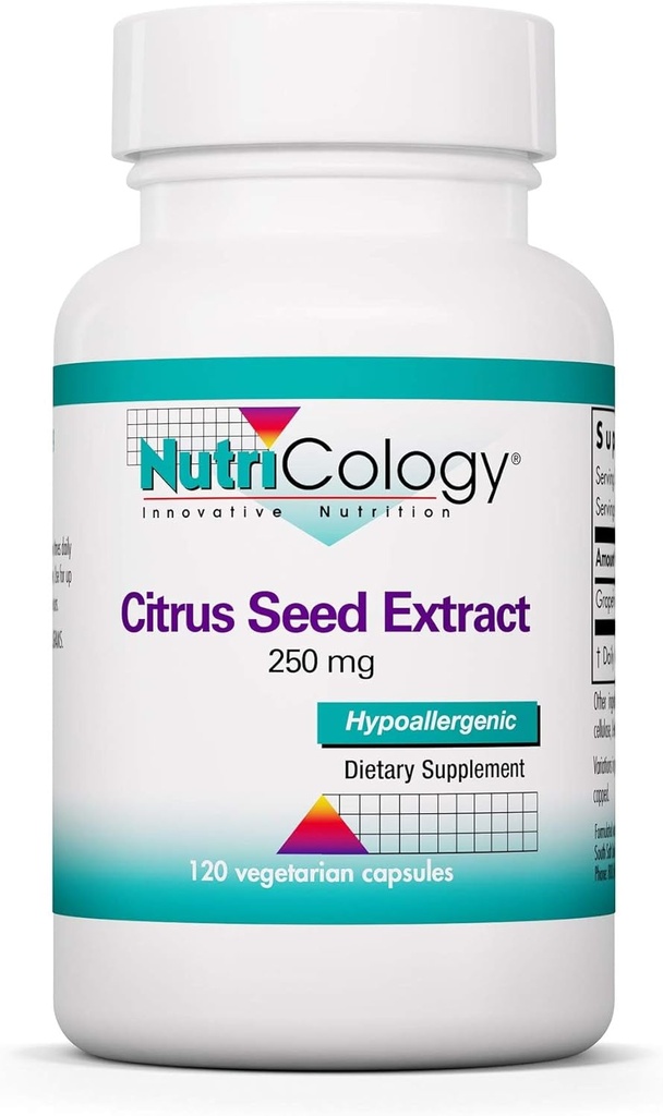 Accology Citrus Seed Extractd Extractd Extractd 500 מ"ג, תומך פונקציית Metabolic, Contaminant Free, Vegetarian כמוסות - 120 Count Count