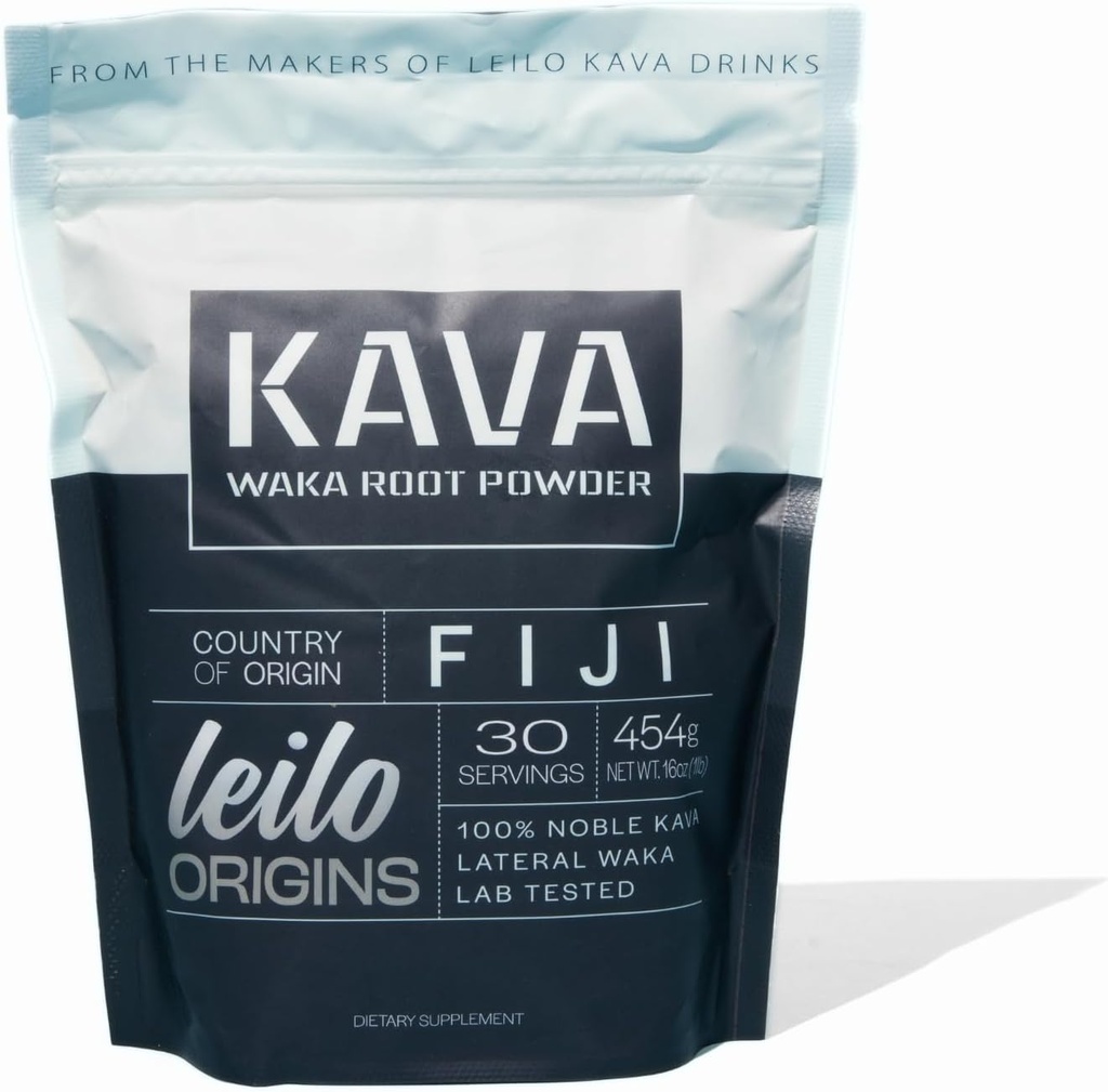LEILO Kava אבקה | מונאקה מסורתית מפיג'י | All Natural Root כדי להפחית מתח ולקדם רגיעה (1lb | 30 משרתים)