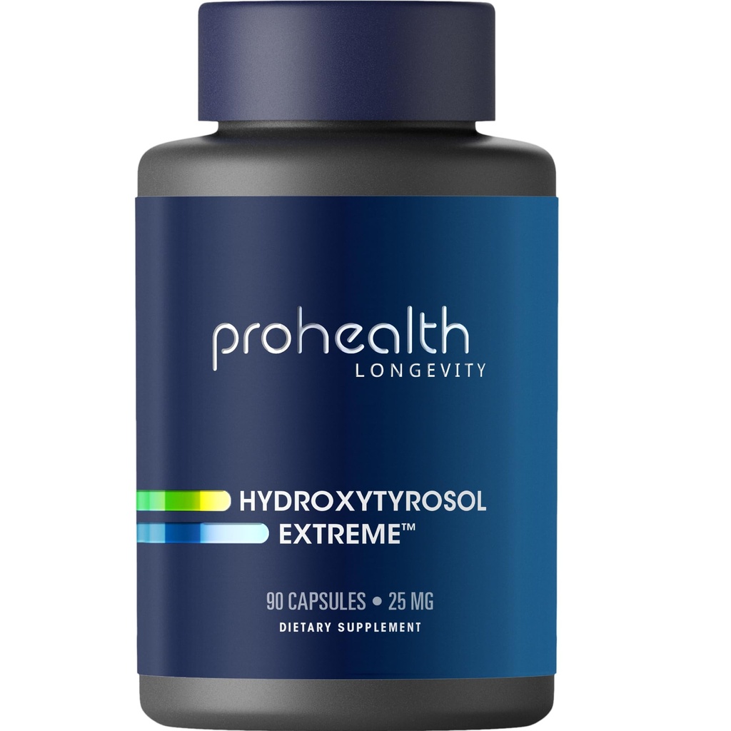 ProHealth hydroxyrosyrosol Extreme - תוסף hydroxytyrosol, אוליב מסך (Olive Leaf Extract אורגני) (90 קפסולות צמחוניות) Gluten Free, Soy Free.