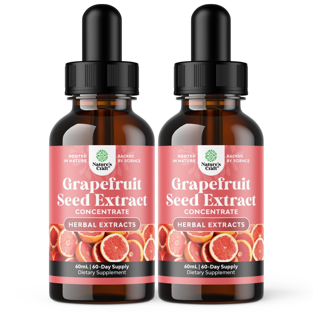GSE Grapefruit Seed Extractic - One Drop Daily - Super Concentrated Grape Seed Extracts Rich ב Bioflavonoids & Polyphenols for Gut Health & Immune Support - 2 Pack Bundle - 120 ימים