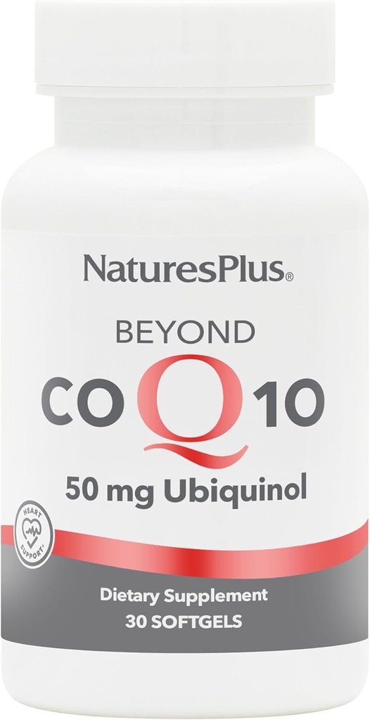 NaturesPlus Beyond CoQ10 50 מ"ג - 30 Softgels - מספק High-Strength Ubiquinol - תמיכה בסך הכל - 30 משרתות