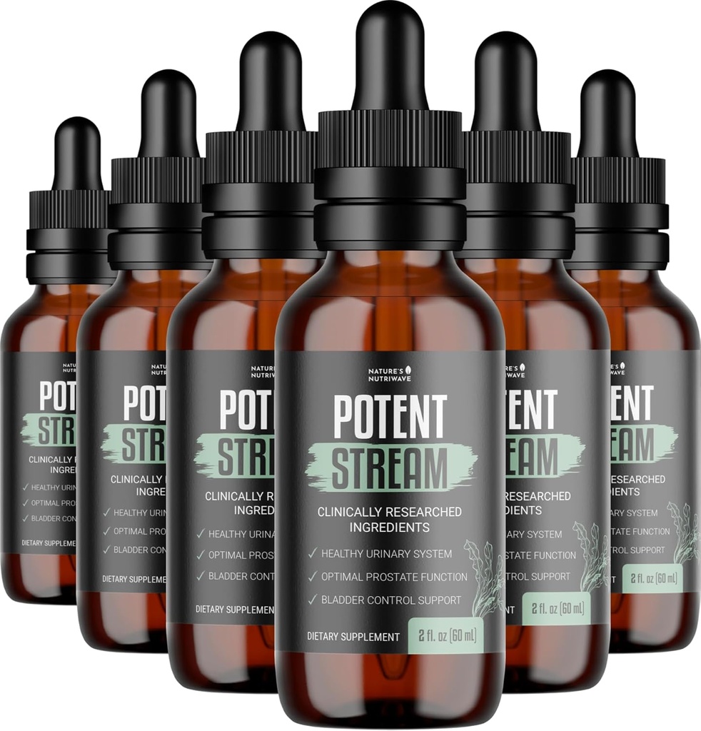 PotentStream Drops - פורמולה מקורית, תוסף נוזלי טבעי עם פלטי צמחים | 100% טבעי, מיוצר בארה"ב, 6 חודשים אספקה