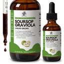 iMATCHME Soursop Graviola נוזל טיפות תמיכה תאים והתחדשות, Immune System ו- Gut Health Support, Pure Soursop Bitters, High Absorption, Sugar/Gluten Free, Natural Flavor, 2 Fl Oz Oz