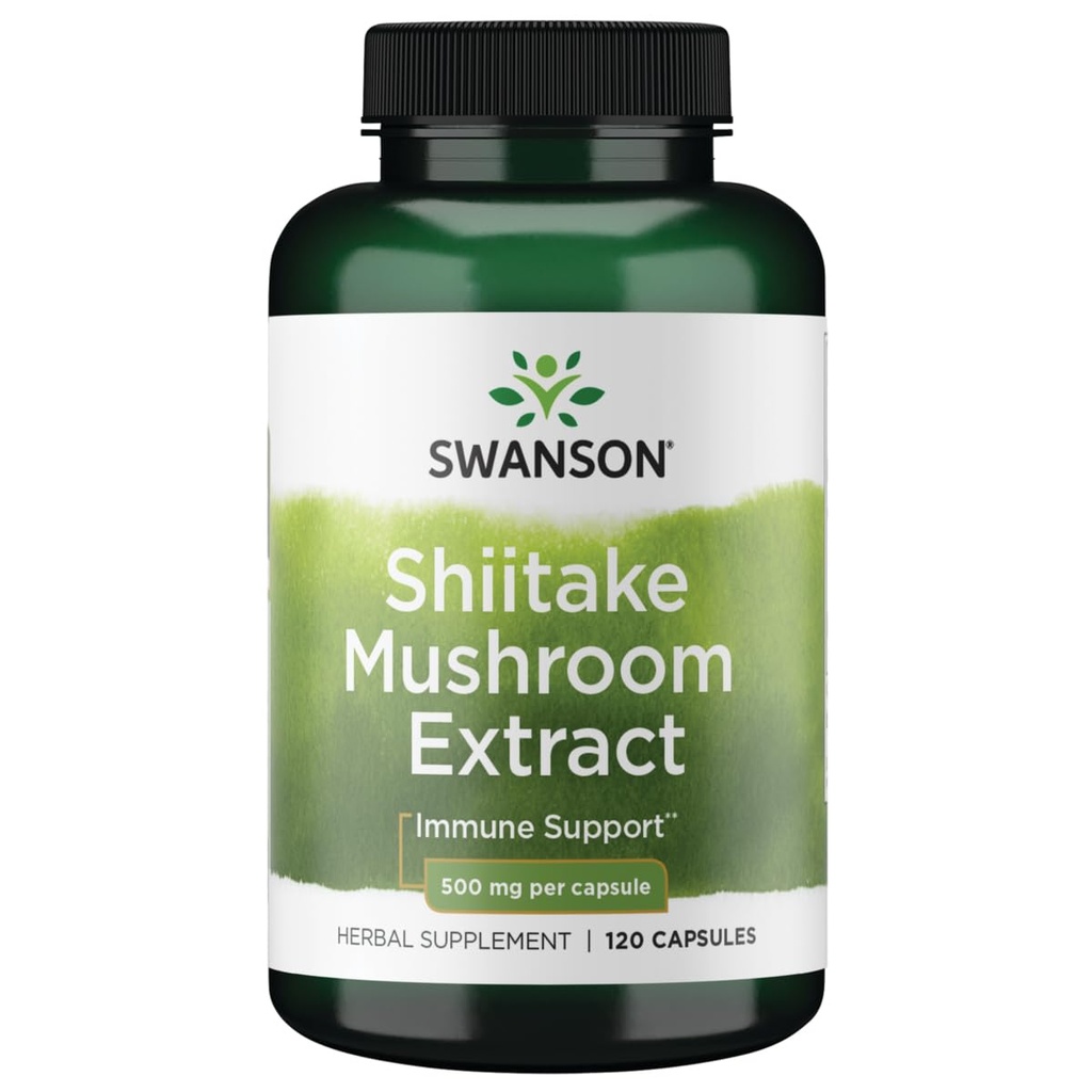 Swanson Shiitake Mushroom לחלץ (4:1) 500 מיליגרם 120 קפסולות
