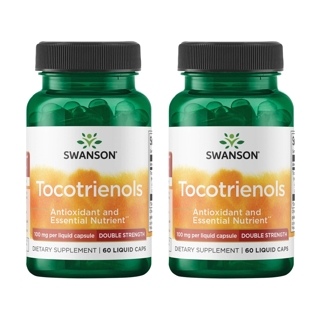 Swanson Double Strength Tocotrienols - Antioxidant - (60 קפסולות נוזליות, 100 מ"ג כל) 2 Pack