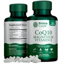 קוד ראשוני [3 ב 1] CoQ10 250 מ"ג עם Magnesium Glycinate ויטמין E | CoQ10 קפסולות 250 מ"ג | Magnesium Glycinate 200 מ"ג | ויטמין E 15 מ"ג | Non-GMO | Gluten & Soy Free | Vegan