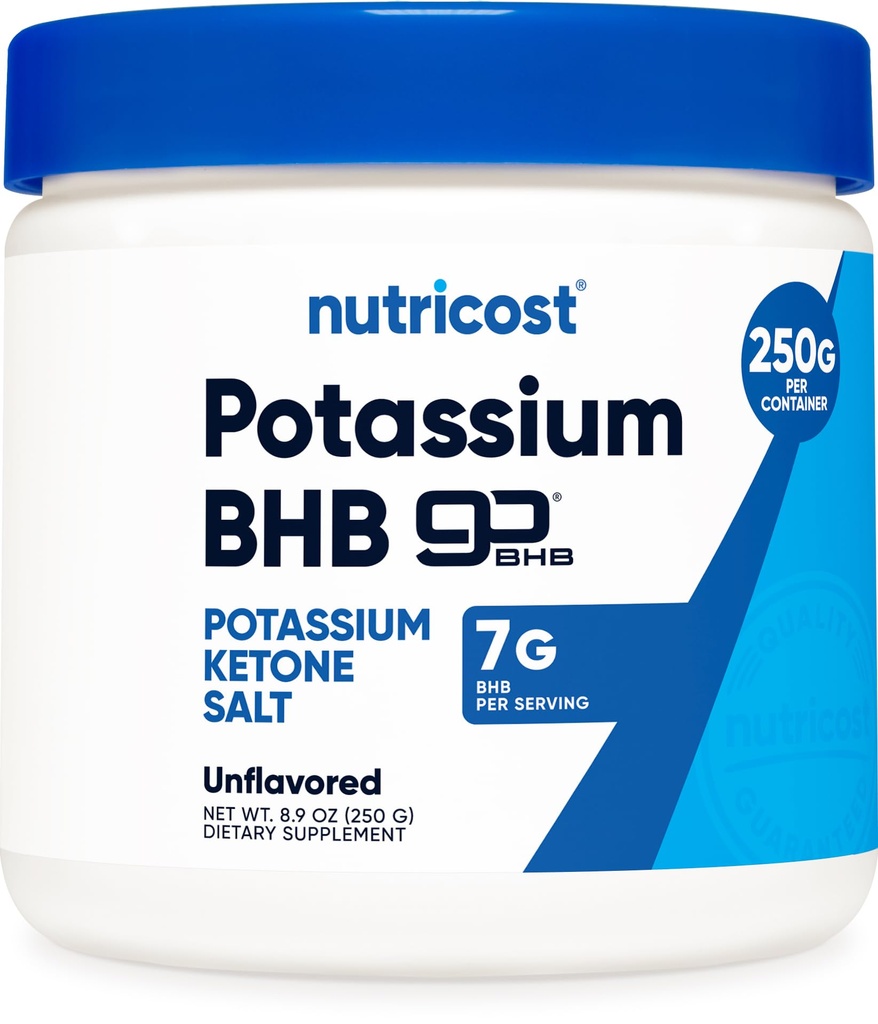 מזונות מזינים Potassium BHB מלחים, תוסף קטון Exogenous, 6.4g Beta-Hydroxybutyrate Per משרת, 250 גרמים