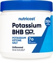 מזונות מזינים Potassium BHB מלחים, תוסף קטון Exogenous, 6.4g Beta-Hydroxybutyrate Per משרת, 250 גרמים