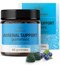 HerBAMAMA Adrenal Support Gummies - Pure Adrenal Complex תוסף לנשים עם Ashwagandha Root, Rhodiola Rosea & Magnesium - טבעוני, non-GMO - 60 Pectin-Blueberry מבוסס כחול-פלדורד צ'ws