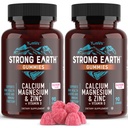 YUM-V'S Calcium, Magnesium, Zinc & ויטמין Dmies, Cal Mag Chewable תוסף, Vegetarian Kosher Halal Natural Raspberry Flavor Gummies for Adults Women & Men - Count 90 (Pack of 2)