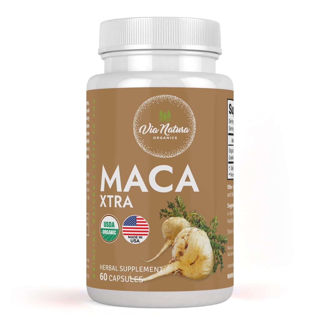 Maca Xtra כמוסות 1000 מ"ג | תוסף צמחי אורגני | מקור טבעי של Amino Acids Iron & Magnesium | 60 קפסולות