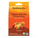 Wedderspoon Organic Manuka Honey Drops, ג'ינג'ר ו-Echinacea, 20 Count (Pack of 1) | Genuine New Zealand Honey | Perfect Remedy for Dryגרוןs