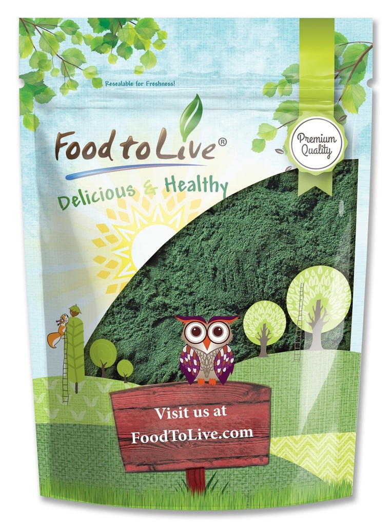 מזון לחיות אבקת Chlorella, 1 פאונד - כשר, Raw Green Algae, טבעוני Superfood, Bulk, טהור ירוק חלבון, עשיר בוויטמינים ומינרלים, גדול עבור משקאות, תה ו Smoothiesiesies