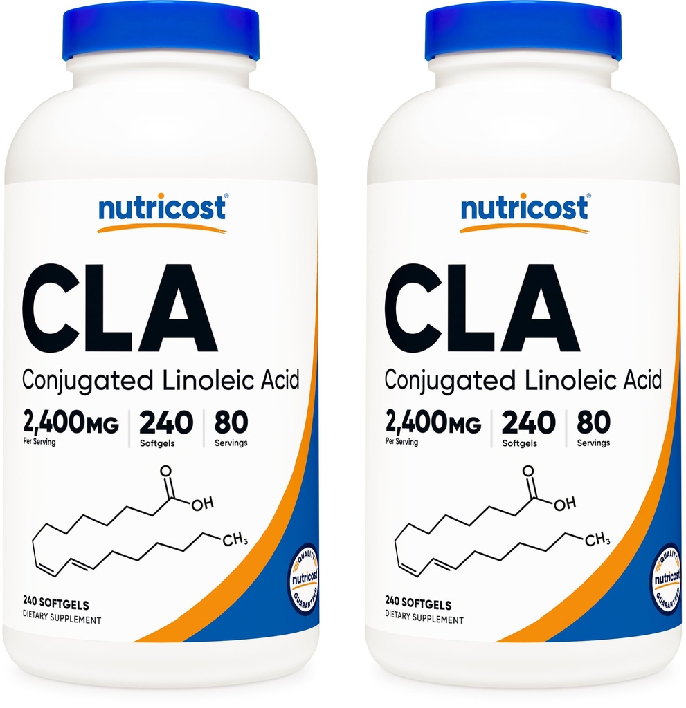 Acid (Congated Linoleic Acid) 2,400 מ"ג, 240 Softgels - Gluten Free, non-GMO, 800mg Per Softgel (2 בקבוקים)