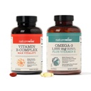 ויטמין B מורכב 360 Softgels & אומגה 3 שמן דגים 180ct עבור אנרגיה, לב, המוח, Immune & חזון תמיכה תמיכה