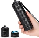 גלולות מארגנת סוללות מתכת שבועיות Box Waterהוכחה - 7 ימים אלומיניום גדול כלוי גלולות Container, Portable Daily Pill Case עבור ויטמין, תרופות, תוסף שמן דגים
