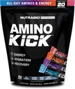 NutraBio - Amino Kick - All in One Performance Formula Energy, Hydration, Recovery 20שרתים (Variety Pack) - 6g Amino Acids - תמיכה בבניית שרירים