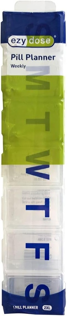 EZY DOSE Weekly (7-Day) Pill Organer, ויטמין Case ו- Medicine Box, Clear Lids, 2X-Large