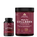 תזונה עתיקה Multi Collagen מתקדם קפסולות, שרירים, 90 Count + Multi Collagen חלבון אבקת, Unflavored, 45 משרתים