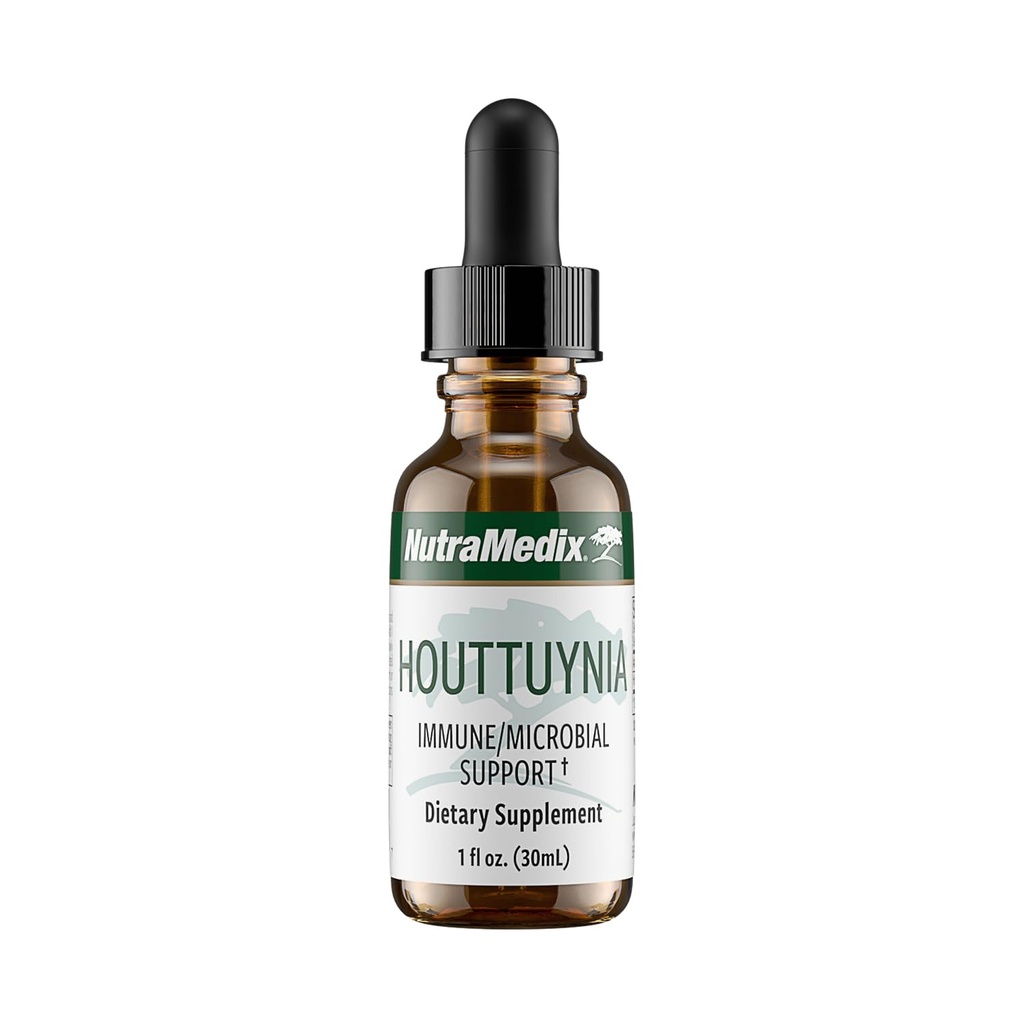 NutraMedix Houttuynia - Gastro מעיים, Immune System & Microbial Support Tincture - מסייע עם Digest, GI Health & Body Detox ניקויse - טיפות נוזליות צמחיות (1 oz / 30 מ"ל)
