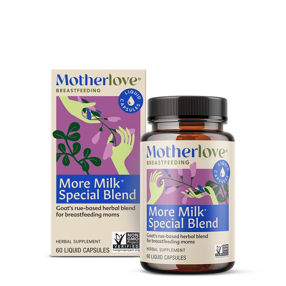 Motherlove more Milk Special בלנדר (60 קפסולות נוזליות) Herbal Lactation תוסף w/Goat's Rue כדי לבנות שאלון חלב אם ותמיכה אספקת חלב אם - Non-GMO, Organic Herbs, כשר, Soy-Free
