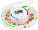 Live Fine Automatic Pill Dispenser עם 28 ימים אלקטרוניקה מארגנת, 6 Dosage תבניות, Easy-Read LCD Display, Sound & Light התראות & Key for Prescriptions, ויטמינים, תוספים ועוד