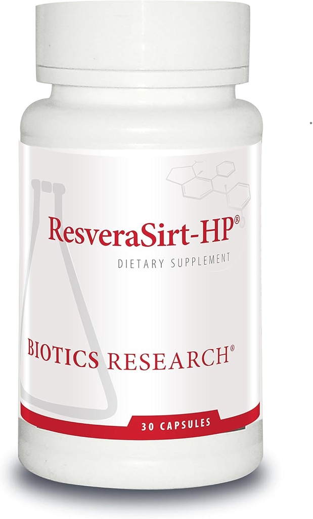 Biotics Research Resvera Sirt HP פורמולה על ידי ד"ר מארק יוסטון, Trans Resveratrol, Quercetin, הגדלת פעילות Sirtuin, Cardiovascular Support, Heart Power, ו-Vircular Support, 30 קפסולות