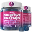 Enzymes for Women & Men Gummies w / Probiotics, Papaya, Bromelain, ג'ינג'ר - Bloating Relief & Gut Health Chewable חלבונים חלב פחמימות שומן, סוכר חינם טבעוני, 120Cts