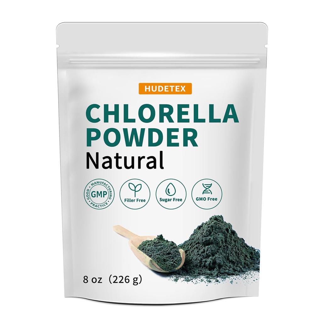 אבקת Chlorella Natural- Chlorophyll אבקה, תומך מערכת החיסון ותפקוד Liver, לשמור על נוער, טבעוני, עשיר בחלבון ווויטמינים טבעוניים, 8 oz.