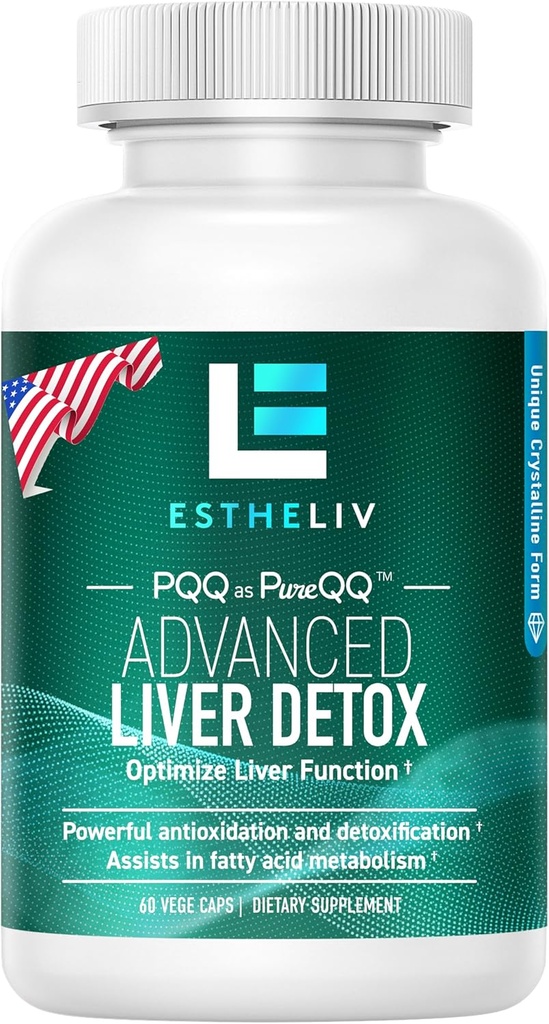 Liverנקה Detox & תיקון PQQ + Inositol פורמולה, מעודכנת V2.0 (לא חלב תוספת ופלט Artichoke), עבור Liver Health and Liver Detox, Renew Liver תומך