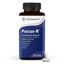 Life Seasons - Focus-R - Concentration Support Supplement - All Ages - Enhances Mental Performance & Focus - מגביר את תשומת הלב ספאן - L-theanine, Kava Kava, Bacopa, ויטמין B & More - (60 קפסולות)